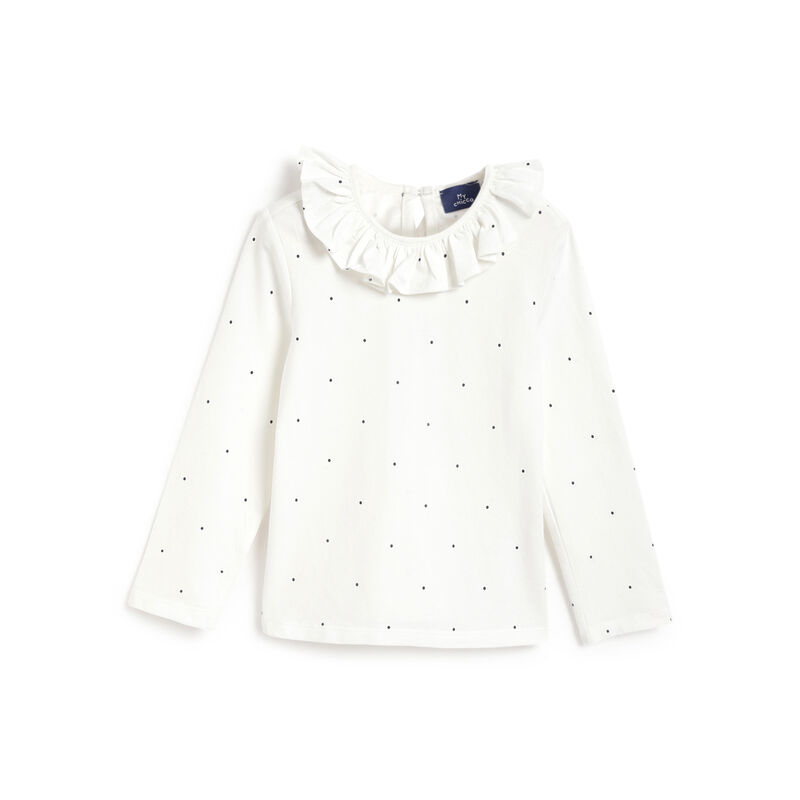 Girls White and Blue Printed Long Sleeve T-Shirt image number 0